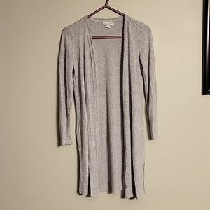 Dana Buchman knit sweater grey cardigan duster size small